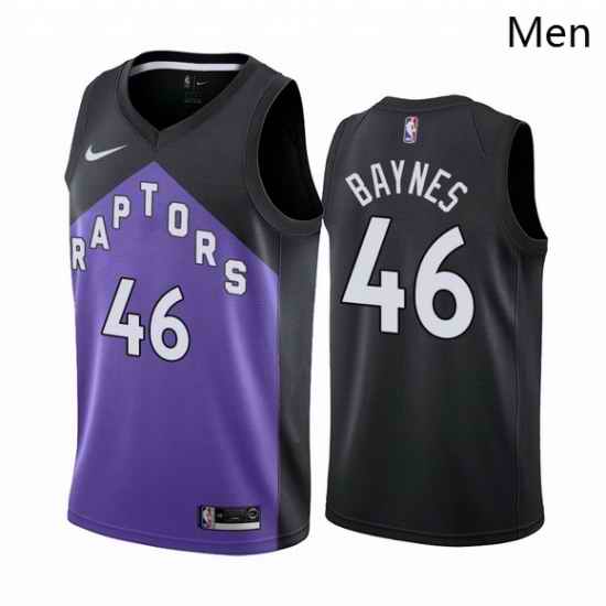Men Toronto Raptors 46 Aron Baynes Purple NBA Swingman 2020 21 Earned Edition Jersey